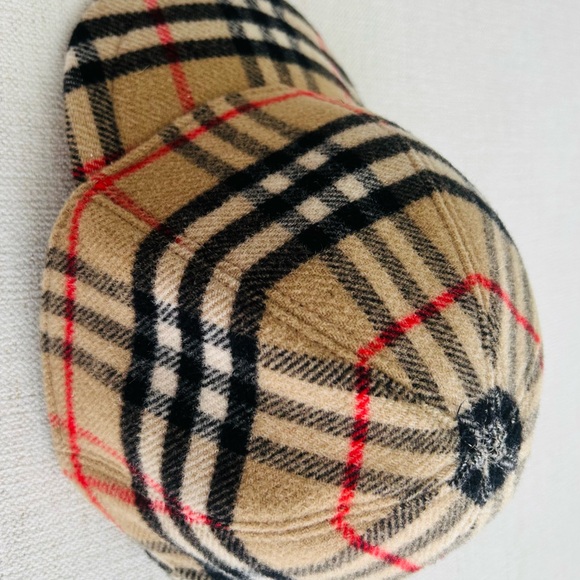 Burberry Kids Checkered Baseball Cap in Tan and Black (M) - Picture 2 of 9